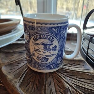 Vintage Aruba Blue White Souveiner American Gift Collector Series Coffee Mug